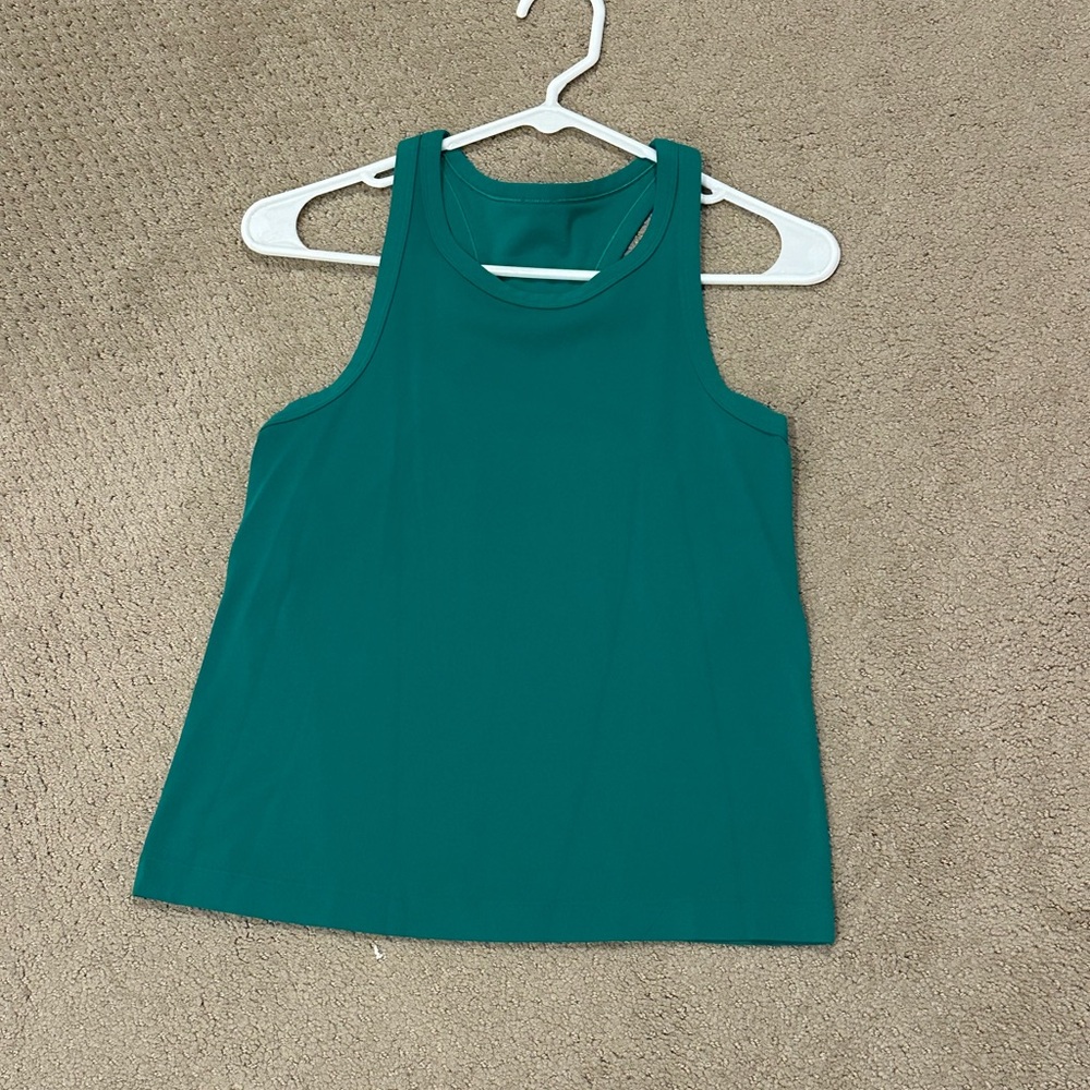 Blue Sleeveless Muscle Tee with Crew Neck and Crop Boxy Style